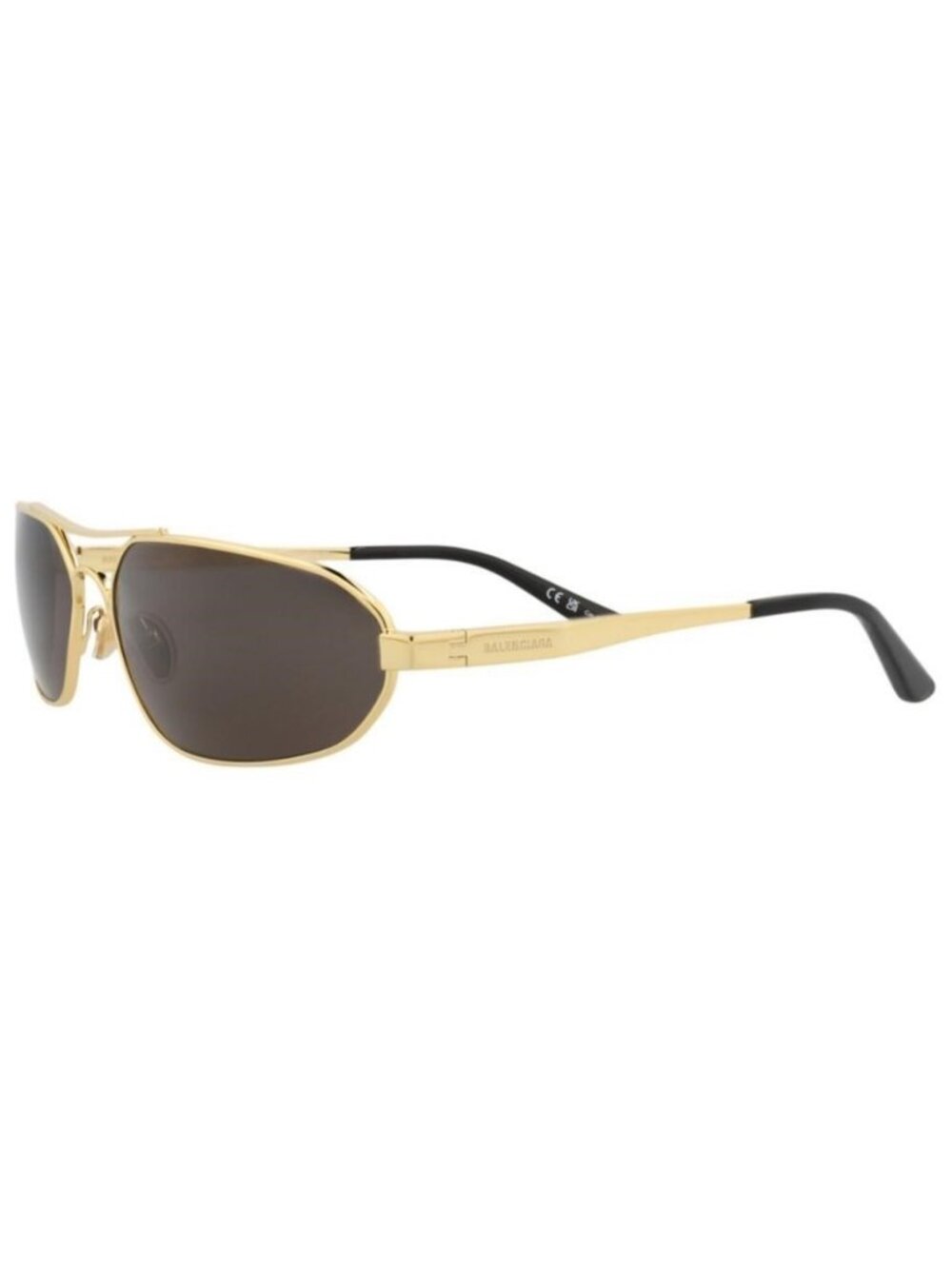New Balenciaga Mens Shield/Wrap Gold Gold Grey Fashion Designer Sunglasses